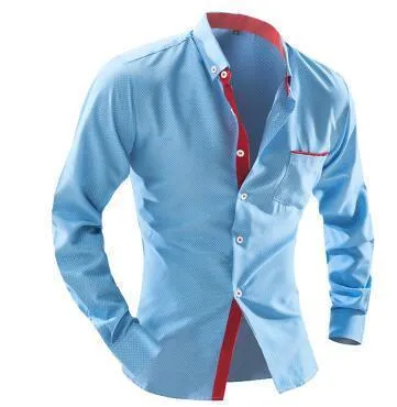 British Style Square Collar Long-Sleeved Shirt