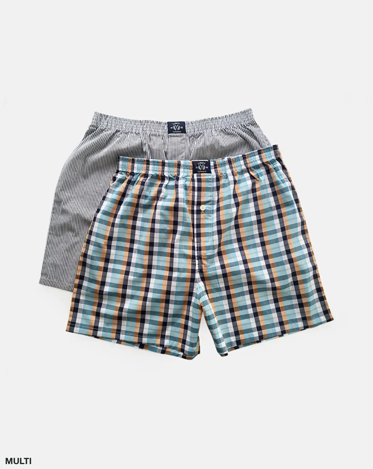 Coast Clothing Woven Check Boxers 2 Pack