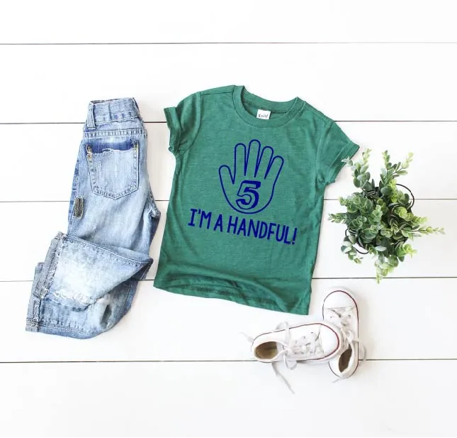 I Am A Handful Shirt 5th Birthday Shirt - Kids Birthday Shirt