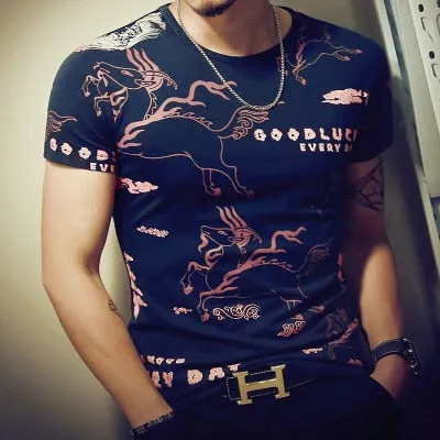 Men's Summer Fashion Casual Patchwork Short Sleeve Shirt